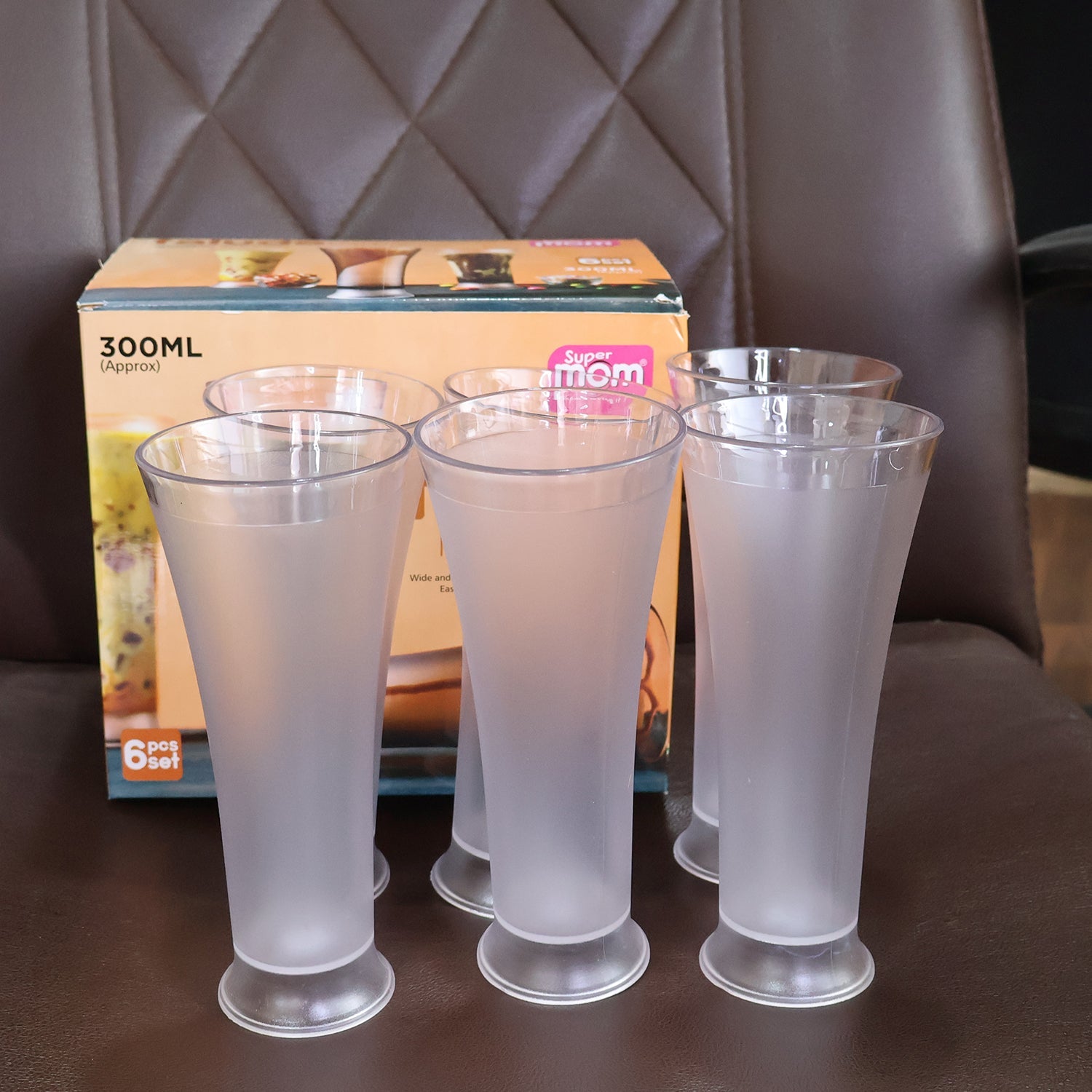 Supermom Plastic Faluda Matt Glass Set (300ML / 6 Pc) Supermom Plastic Faluda Matt Glass Set (300ML / 6 Pc)